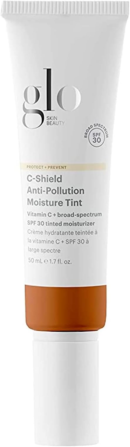 Glo Skin Beauty C-Shield Anti-Pollution Moisture Tint SPF 30, 9N-Dark – Tinted Moisturizer with SPF, Lightweight Tinted Sunscreen for Face, Vitamin C & Squalane, Dewy Sheer Coverage, All Skin Types