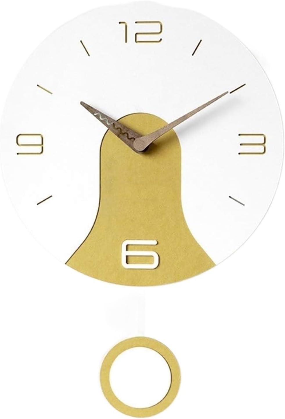 Wall Clock Swing Creative Personality Living Room Wall Clock Wall Clock Mediterranean Restaurant Nordic Electronic Wall Charts Mute Bell The Size of 29cm * 42.7cm (Color : Yellow) (Color : Gra