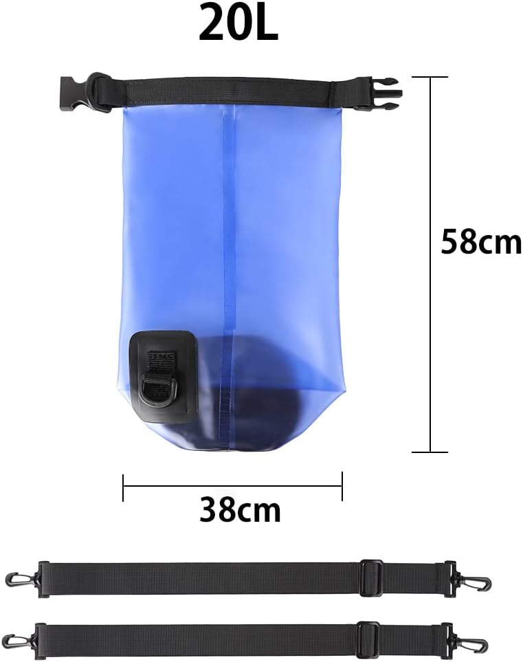 Waterproof Dry Bag,10L/20L Roll Top Waterproof Dry Bag Backpack For Kayaking Boating Swimming fow Women Men (Blue-20L) - Image 7