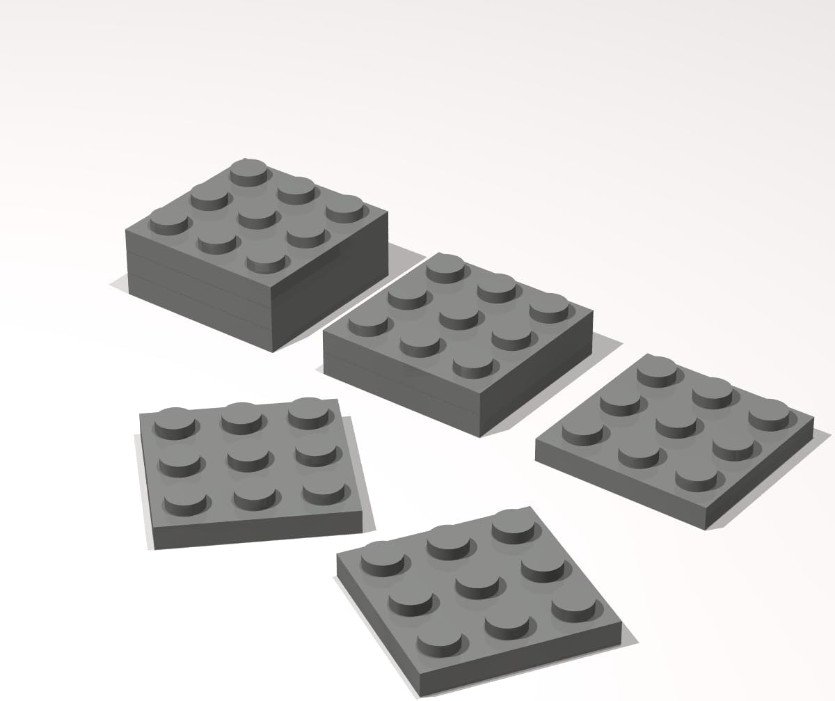 Classic Building Plate Bulk, 3x3 Plate 200 Piece, Compatible with Lego Parts and Pieces:(Colour:Brown)