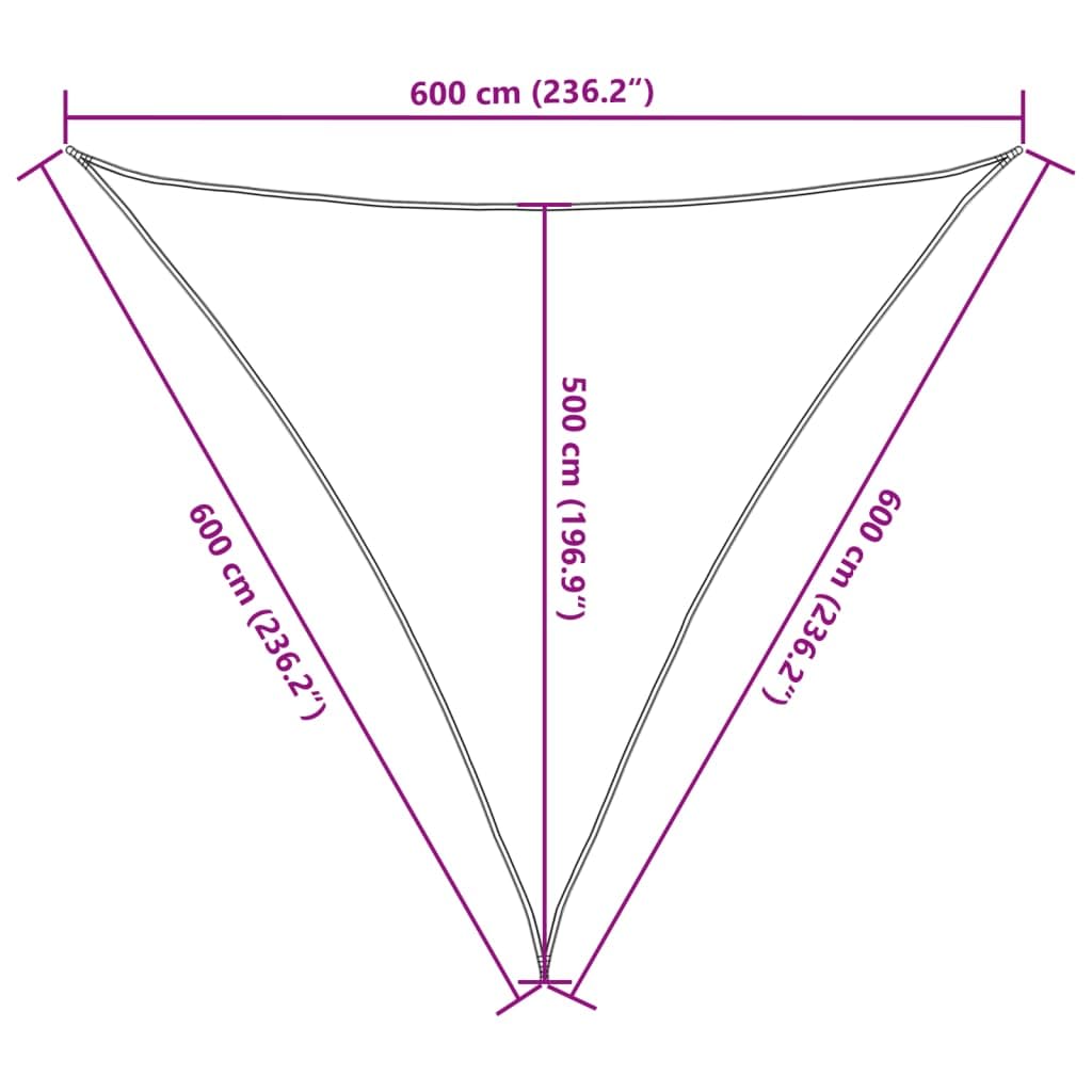 Voile d'ombrage gris clair 6 x 6 x 6 m en 100 % polyester Oxford avec résistance aux UV et à l'eau pour jardin, terrasse et extérieur