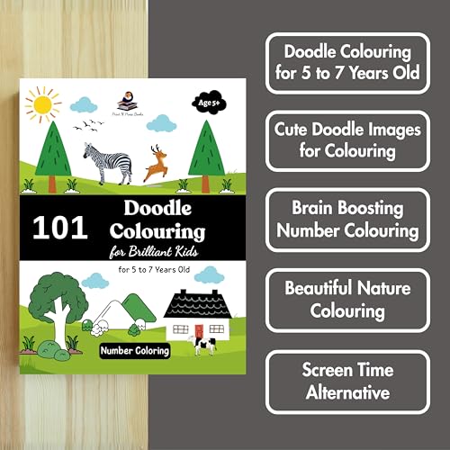 Image of 101 Doodle Colouring for Brilliant Kids - 5 to 7 Years Old - Number Coloring | Painting & Drawing Activity Book | Birthday Gifts for Kids, Boys & Girls, 5, 6, 7 Years