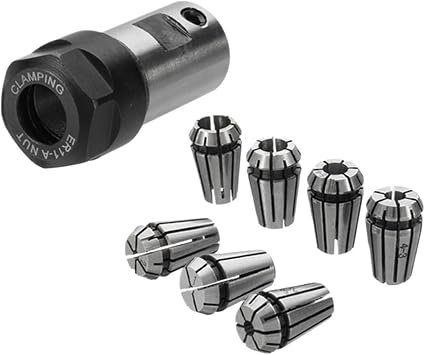 1Set ER11 Collet Chuck Shaft Set ER11A 5mm 6mm 6.35mm 7mm 8mm 10mm Lathe Tools Spindle Extension Rod 1-7mm 3.175mm 6.35mm ChuckER11-8PCS,ER11A-6.35MM