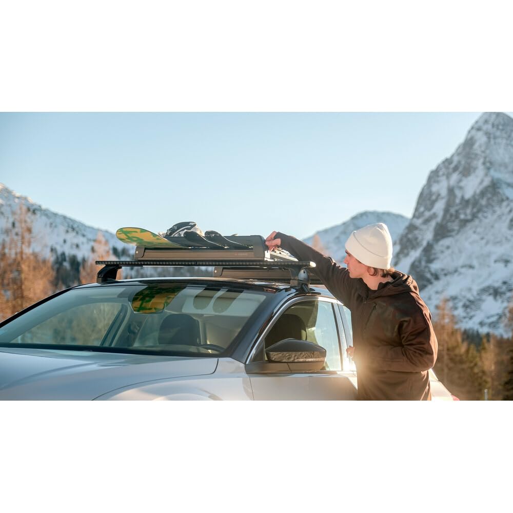 NORDRIVE N40001 PRO-Slider Evo Aluminium PS-60, portasci per Barre da Tetto - Nero