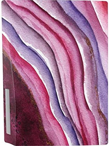 Skinit Decal Gaming Skin Compatible with PS5 Console - Plum Watercolor Geode Design