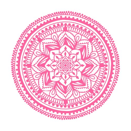 Mandala bohemio mehendi, elemento étnico, adorno en un círculo, dibujo de henna, tatuaje Pegatinas de tallado fino 67.2x67.2cm Varios tamaños Rosa