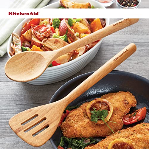 KitchenAid Conjunto de espátula e colher de bambu, 2 peças