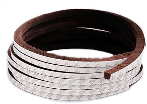 TamBee Pile Weatherstripping Brush Weather Stripping Sliding Door Insulation Door Weather Strip Window Sealer for Winter (3/8in*3/8in*39.3ft, Brown)