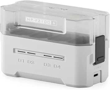Tilta NP-FZ100 Portable Charging Station | Works with FX3, FX30, FX2, ZV-E1, FX30B, A7S III, A7S II, A7 IV, A7 III, A7R V, A7R IV, A7C II, A7C, A9, A9 II, A9 III, A1 II, A6700 | Off-White