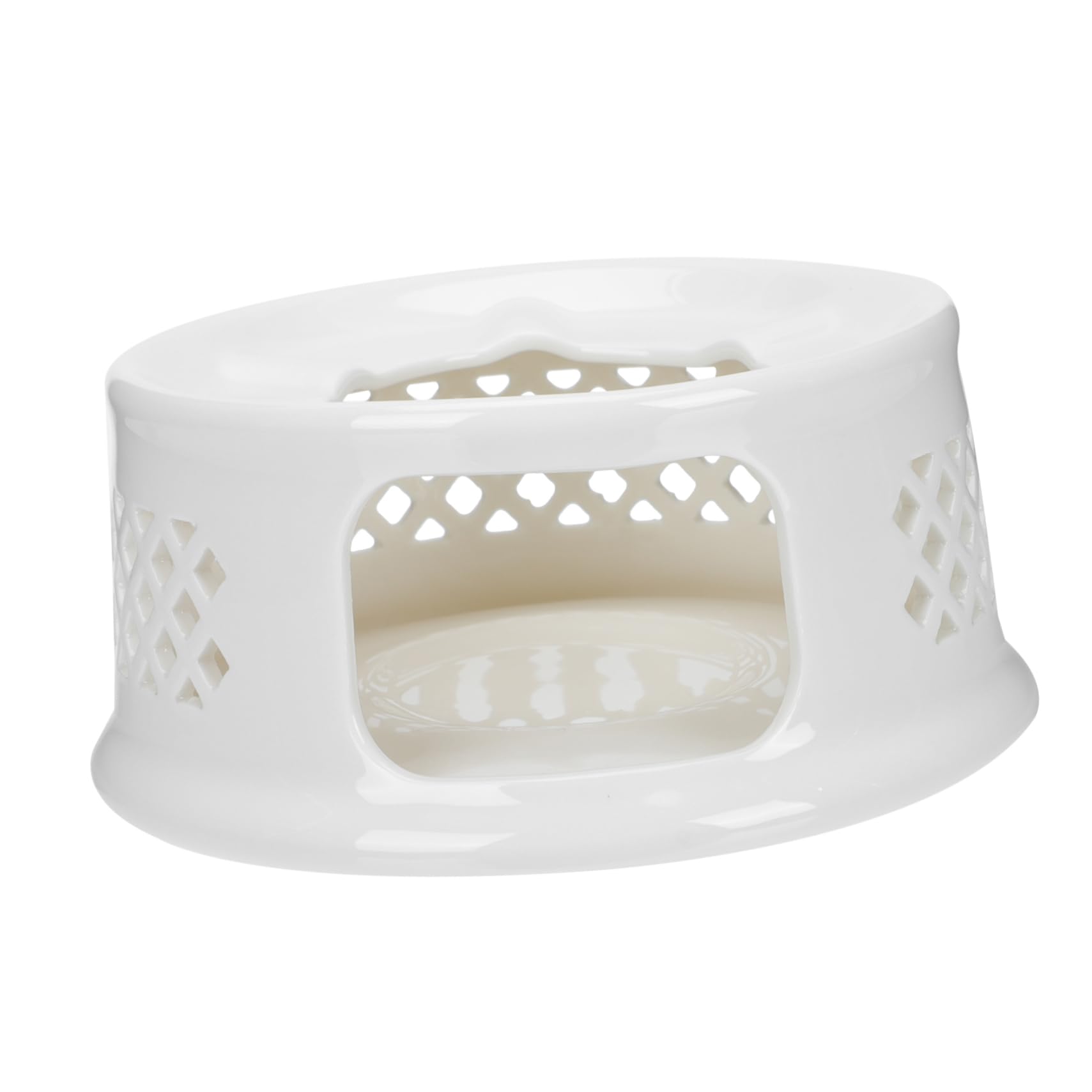 Amosfun 1pc Ceramic Teapot Warmer Candle Holder Elegant Hollow Design for Heating Versatile Candle Stand for Brewing Tea and Warming Food Easy to Clean and
