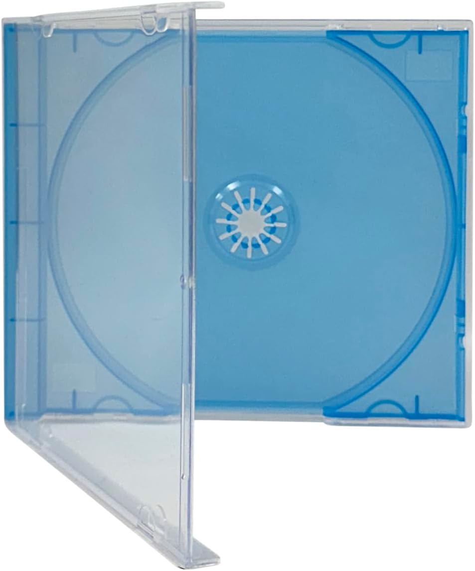 mediaxpo Standard Assorted Frosted Clear Color Tray CD Jewel Case (Pack of 50)