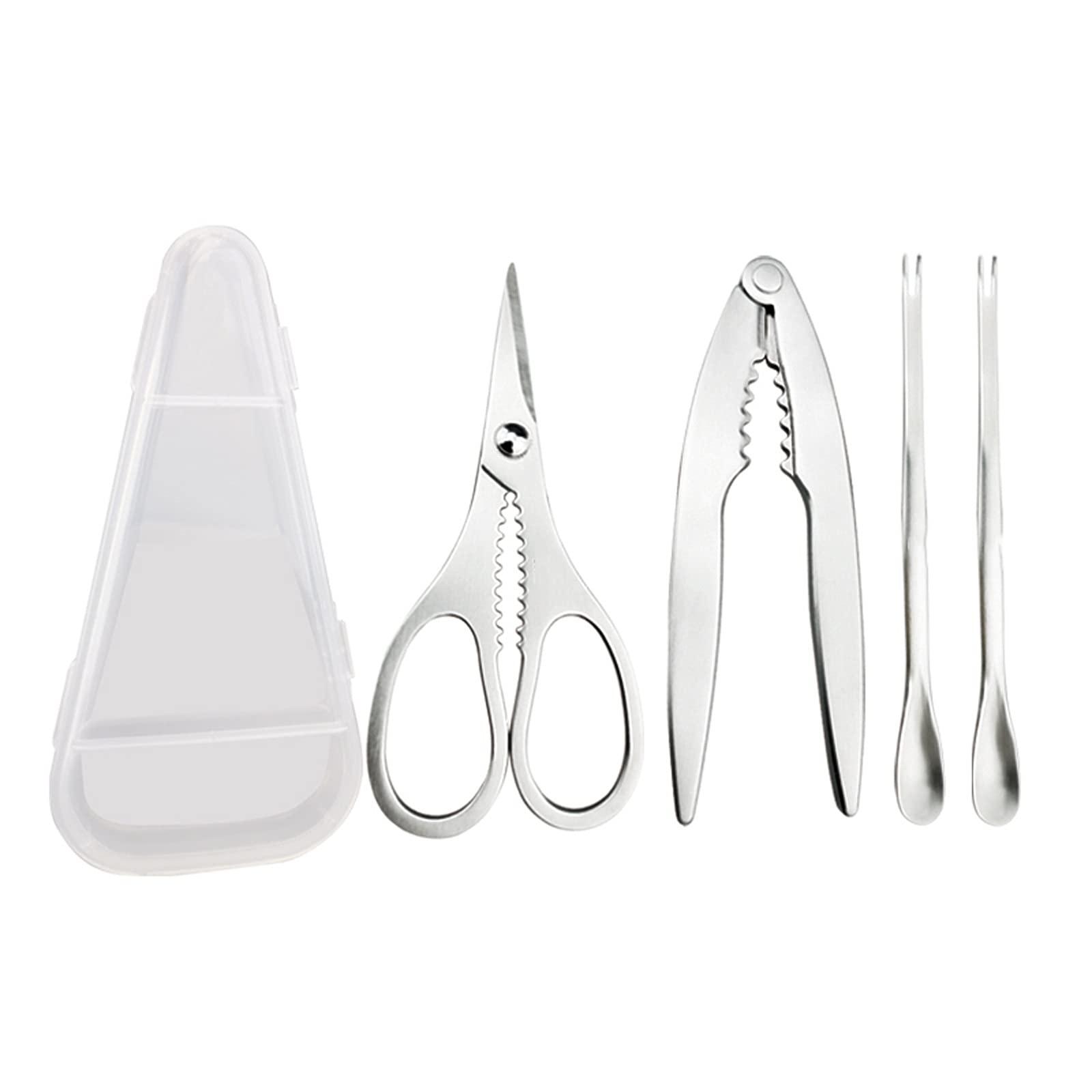 Ustensiles de Crustacés Kit d'outils de fruits de mer en acier inoxydable comprenant des biscuits de fruits de mer Ciseaux de fruits de mer Ciseaux de fruits de mer fourchettes et choix de cadeaux par