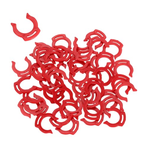 sourcing map 50Pcs 3/8 Inch Locking Clip for RO Water Filtration Systems Tube Quick Connect Lock Clamps Fitting Replacement Parts, Red