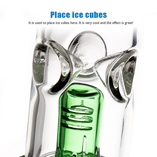 Grün bong glas bong,kopf 14.5 schliff 34cm 500g Percolator bong siebe tabakpfeife wasserpfeife – Bild 4