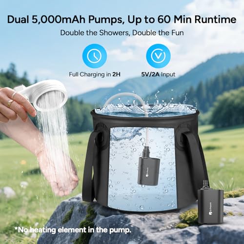 DR.PREPARE Camping Shower, 4 Gallons 15L Bolsa de Ducha Portátil para Camping Playa Viaje Senderismo, Ducha Solar Exterior con Cabezal de Ducha con Interruptor On-Off miniatura 3