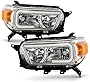 AKKON - Fits 2010-2013 Toyota 4Runner [C-Tube Bar] LED Parking Chrome Headlights Pair Driver Left+Passenger Right Replacement