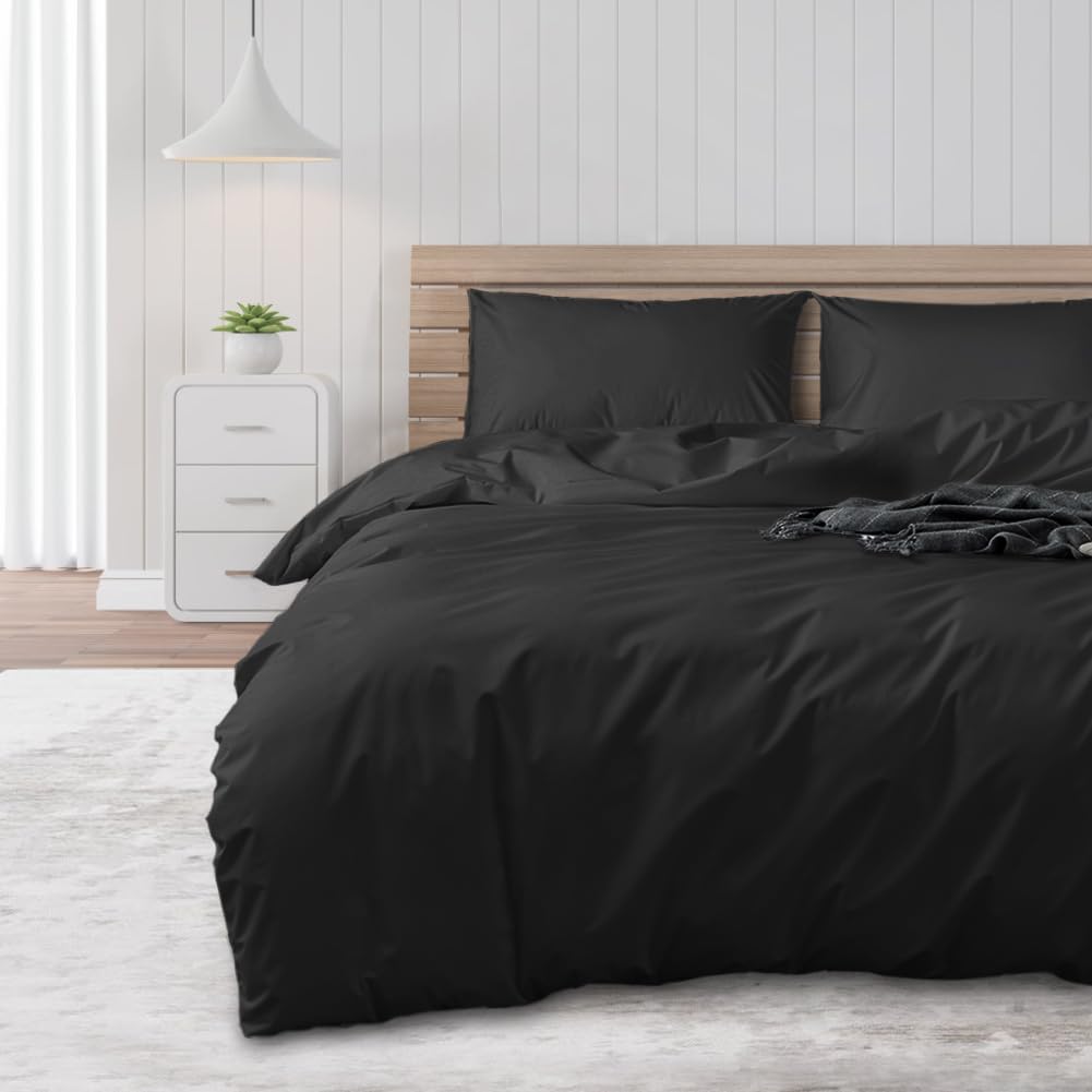 DUJUIKE Waterproof Duvet Cover, Duvet Protector, 100% Waterproof, Anti-Incontinence, Suitable for Pets, Cats and Dogs, Children, Elderly, Double Zipper (Black, 135 x 200 cm)