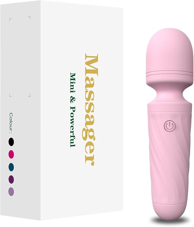 Handheld Personal Mini Massager Tool– Waterproof, USB Rechargeable, 10 Vibration - Perfect on Back Legs Hand Pains and Sports Recovery(Light Pink)