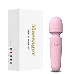 KINGWAND Handheld Personal Mini Massager - Waterproof, USB Rechargeable, 10 Vibration - Perfect on Back Legs Hand Pains and Sports Recovery(Light Pink)