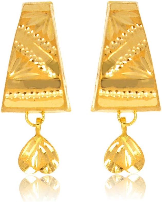 Senco Gold Collection 22k Metal Yellow Gold Earrings For Women, Gold, Metal, No Gemstone