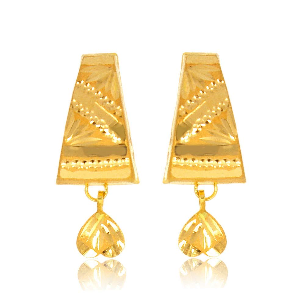 Senco Gold Collection 22k Metal Yellow Gold Earrings For Women, Gold, Metal, No Gemstone