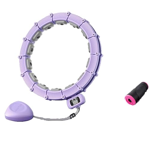Adjustable Weighted Hula Hoop: Magnetic Massage, Counter, Detachable Joints, Lightweight, Non-Falling, Convenient and Easy to Store， Hula Hoop (Purple, 18 Sections)