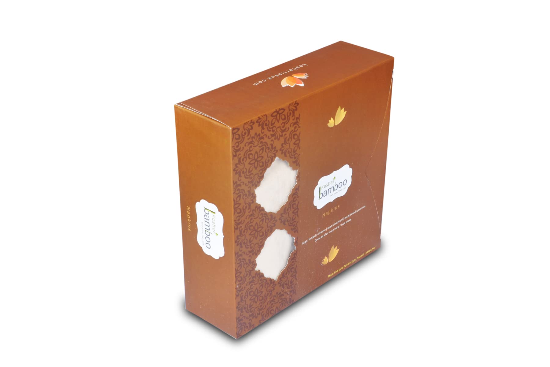 Kosher Bamboo Soft Tissue Paper napkin - Pack of 3 - Made of pure Bamboo Pulp -(16 x 16 CM)- 2 Ply- 50 Pulls Each (brownGloss) (B0BGMHDTV7) Amazon Price History, Amazon Price Tracker
