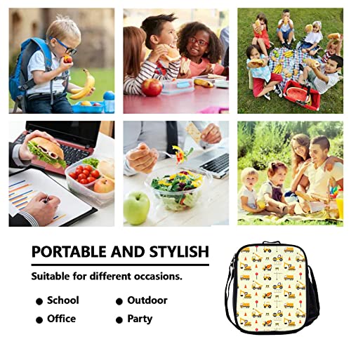 Kxzoylm Construction Backpack Toddler Cars Backpack 3 Pieces Set Construction Truck Backpack With Lunch Box And Pencil Case Casual Cars Pattern Shoulder Bag For Boys Girls Teens #TOP7