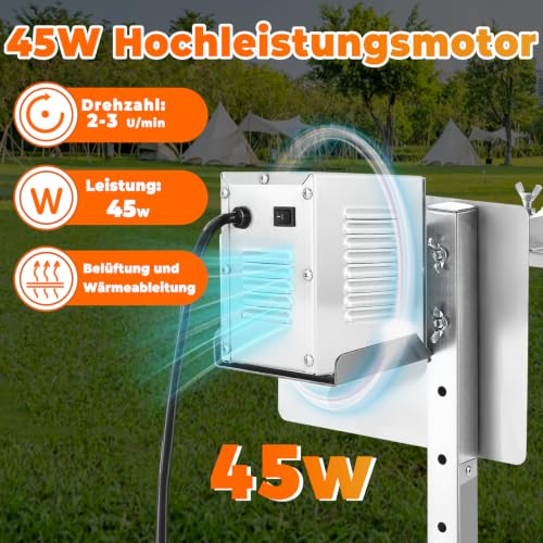 Foto von YJINGRUI 45W Grillmotor für Grillspieß, 150–200kg Drehmoment, 2–3 U/min