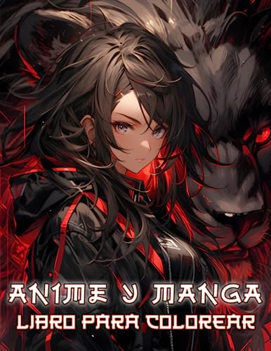 Libro para colorear anime y manga: Sumérgete en el cautivador mundo de los retratos japoneses, donde los dragones, leones, flores y más coexisten en ... para colorear que muestran chicas kawaii.