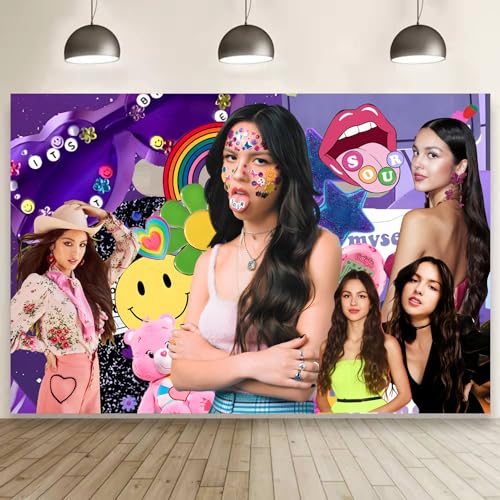 Wall Decor Backdrop for Olivia Singer Decorations Olivia Singer Banner for Birthday Party Supplies (5x3ft)