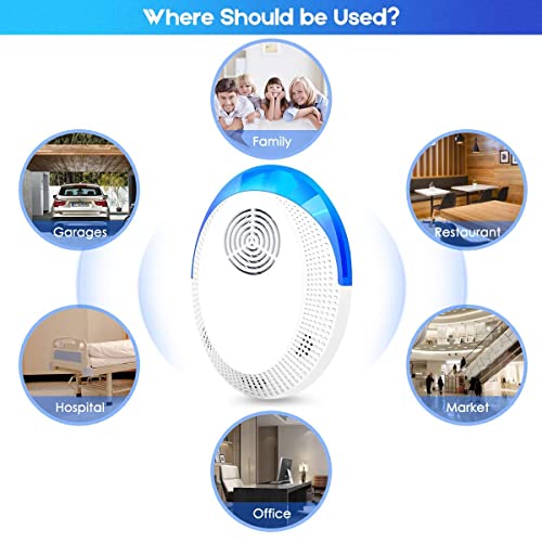 Ultrasonic Pest Repeller Plug In 6 Pack, 2023 Newest Pest Repeller Indoor For Insects, Roaches, Mosquitoes, Mouse, Spiders, Bugs Repellent Devices For Bedroom, Kitchen, Living Room, Office, Garage #TOP5