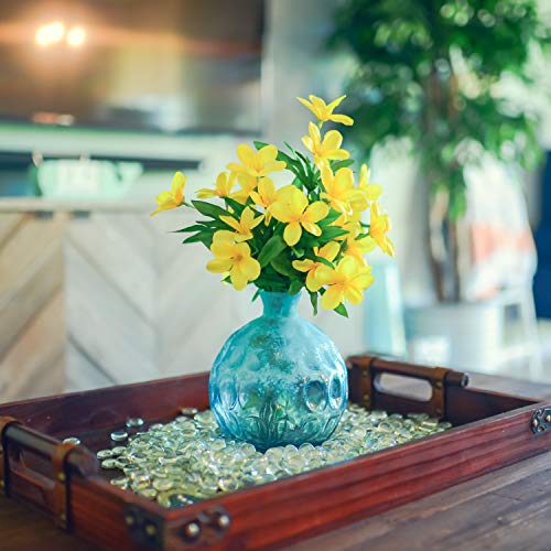Galashield Glass Flat Clear Marbles Glass Pebbles Gems For Vase Fillers Stones Rocks (5 Lbs Bag / 500-600 Stones) #TOP3