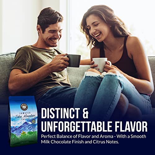 Pure Blue Mountain Coffee From Jamaica - 1 Lb Whole Bean Coffee Medium Roasted - Certified And 100% Authentic Jamaican Blue Mountain Coffee Beans With A Smooth Milk Chocolate Finish | Grade 01 | Aroma Ridge #TOP7