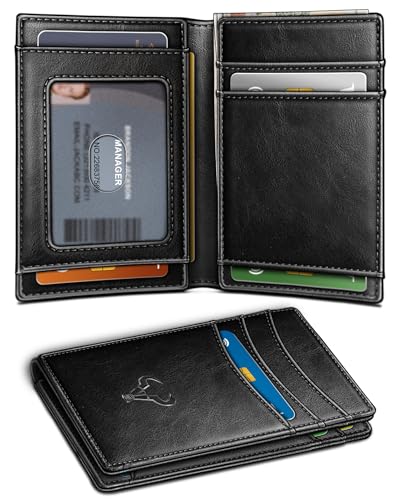 Image of BULLIANT Slim Wallet For Men 12Cards,Magnetic Flip Build-in Money Clip Airtag Compatible-RFID Blocking