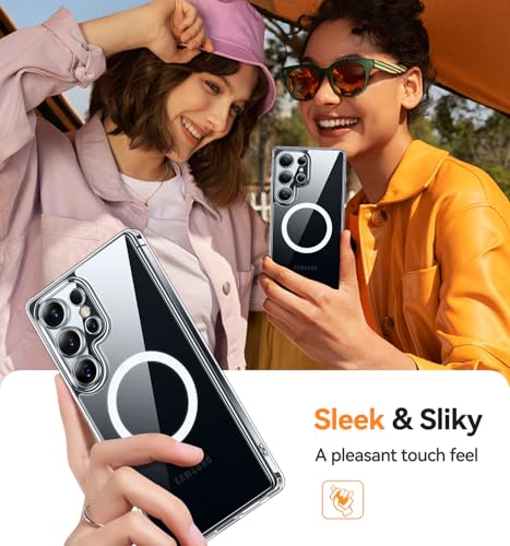 Image of CANSHN Designed for Samsung Galaxy S25 Ultra Case (2025) [Full Camera Protection] [Compatible with Magsafe], Crystal Clear