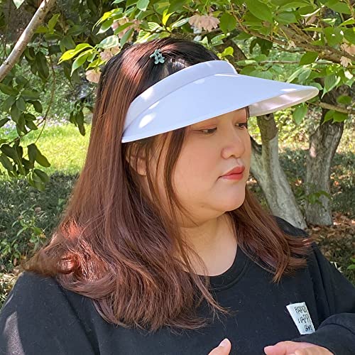 2 Pack Sports Visor Women Sun Hat Slip-On Cap Men Big Brim Wide Large Head Sports Adjustable Beach Cloth Golf Outdoor (Red,White) #TOP7