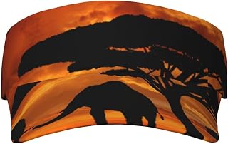 XIXIAN Elephant Printed Adult Sunscreen Visor Cap Lightweight and Breathable Adult Sun Visor Empty top hat Versatile Outdoor hat Black