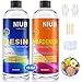 Produktbild NIUB 560 ml Epoxidharz mit Härter, Profi Qualität glasklar Gießharz für Kunst, Handwerk, Schmuckherstellung, hochwertiges hitzebeständiges, lebensmittelechtes Harzgießset, für jedermann geeignet