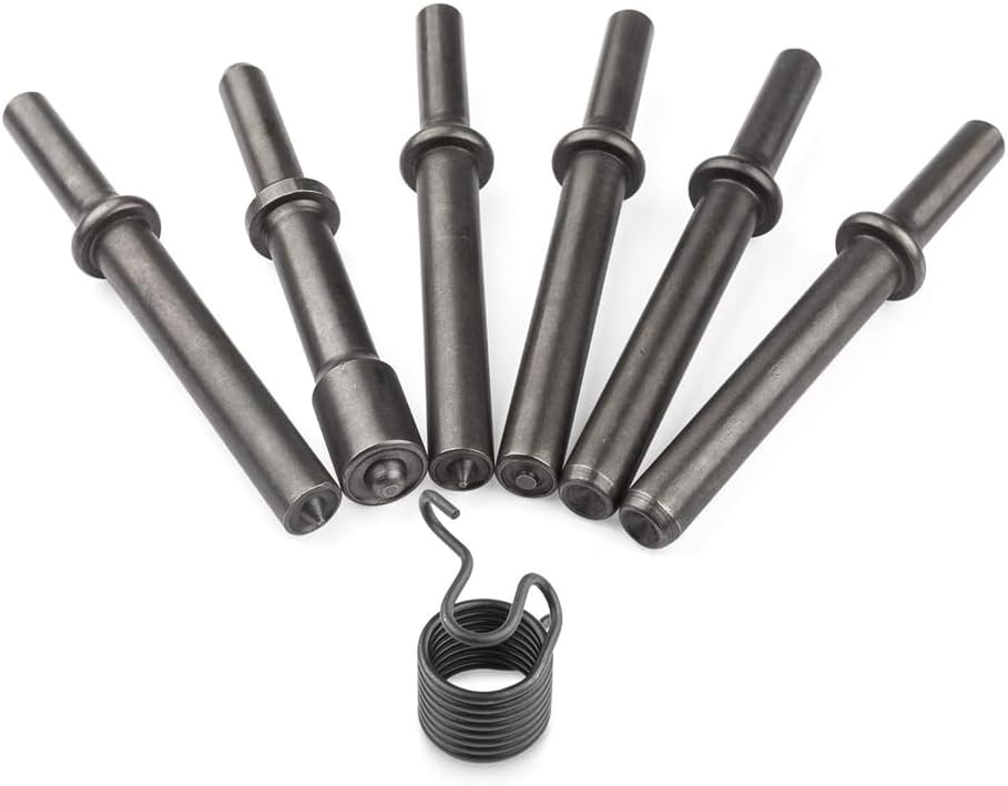 TopHomer 7 PCS Air Hammer Bits Set, Smoothing Pneumatic Air Hammer Pneumatic Chisel Bits Tools Kit, Hammer Tool With Spring for Tyre Repair, Duct Crimping