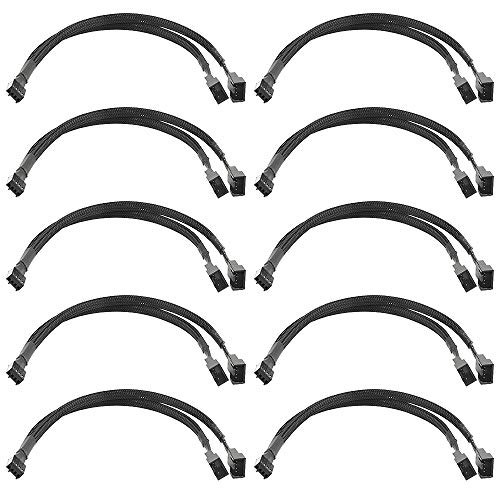 WMYCONGCONG 10 PCS Fan Splitter Cavo 4 Pin Y Splitter 1 a 2 Convertitore PC Fan Power Extension Cable per PWM Fan Case Computer ATX Caso