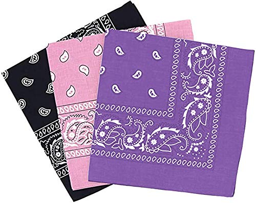 Pañuelos Bandanas Paisley de Algodón 55x55cm Multiuso para Disfraz o Complemento de Moda
