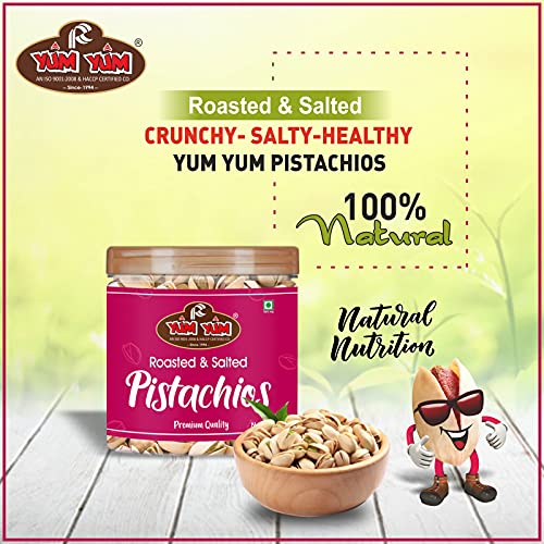 Image of YUM YUM California Premium Roasted & Salted Jumbo Size Pistachio Nut 800g Pack of 4-200g Each| Pista Dry Fruits | Super Crunchy & Delicious Healthy Nuts | Gluten Free & Low-Calorie