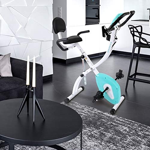 SereneLife Indoor Folding Stationary Exercise Bike - Foldable Stationary Bike Cycling Cardio Workout Equipment - Compact Home Bicycle Fitness Machine w/ 8 Resistance Level, Pulse Monitoring SLXB18 8 SereneLife Indoor Folding Stationary Exercise Bike - Foldable Stationary Bike Cycling Cardio Workout Equipment - Compact Home Bicycle Fitness Machine w/ 8 Resistance Level, Pulse Monitoring SLXB18