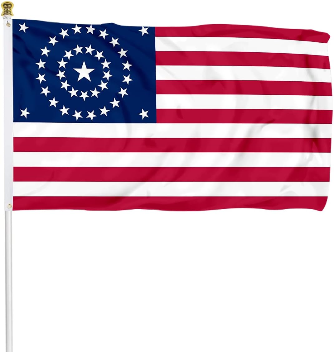 Fyon US 38 Star Flag Concentric Circles Flag Indoor and outdoor banner (4x6ft)