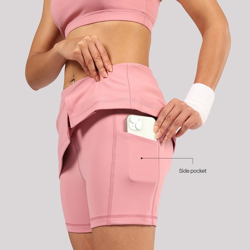Image of BlissClub Ultimate Skorts | in-Built Shorts | Side Pocket | Side Slit at Hem | Invisible Back Pocket | CloudSoft TM Fabric