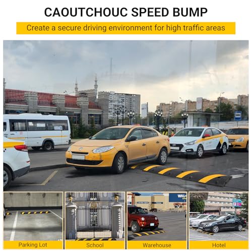 6FT Heavy Duty Rubber Speed Bumps 2 Pack, 25,000 LBS Capacity Road Speed Bump, 72" Traffic Safety Ramp with 2-Channel Cable Protector for Driveway, Asphalt, Concrete, Gravel, Low Cars, Trucks by SierraSquad - Image 4
