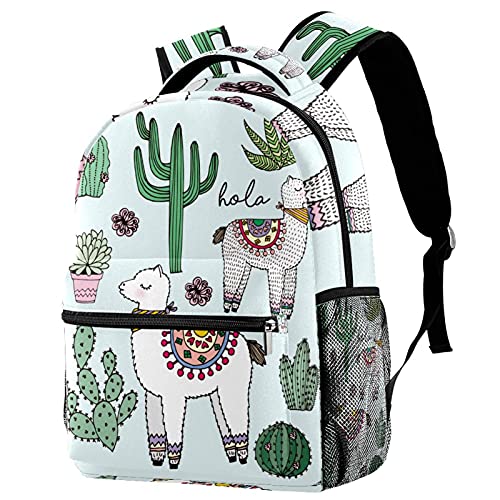 Sac à dos de voyage en alpaga pour adolescents et enfants multicolore