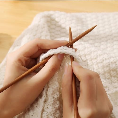 Miniatura 2 de Juego de 55 agujas de tejer de bambú de 11 tamaños, juego de agujas de tejer largas suaves de doble punta para manualidades de punto creativas