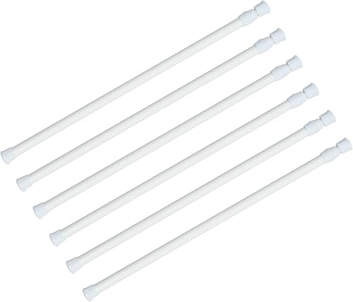 Miniatura 6 de KXLife Paquete de 2 barras de cortina de tensión de resorte para ventana de 16 a 28 pulgadas, barras de tensión pequeñas expandibles ajustables sin